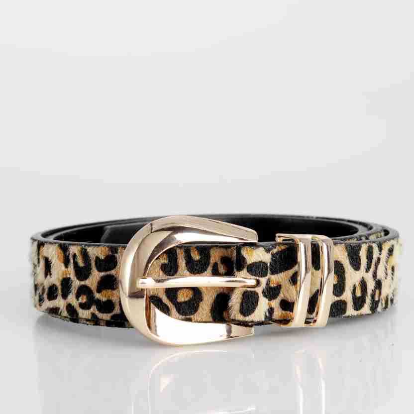 Damen Leopard Print Gürtel – Retro PU Leder Gürtel mit Metallschnalle
