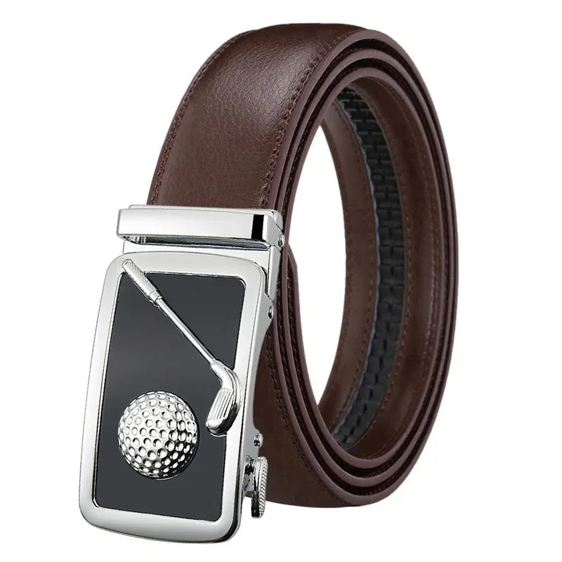 Herren Echtleder Automatik Gürtel – Luxus Designer Golf Fashion Gürtel