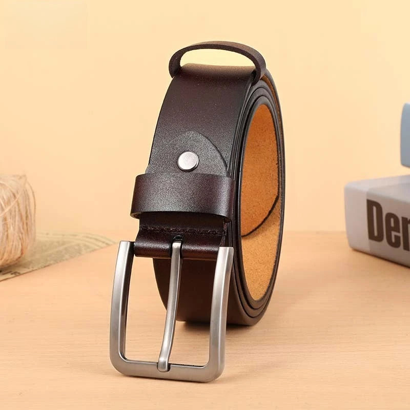 Herren PU Leder Gürtel – Freizeit Jeans Gürtel mit Metallschnalle