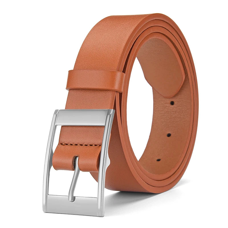 Herren Retro PU Leder Gürtel – Trendiger Business Gürtel mit Dornschließe