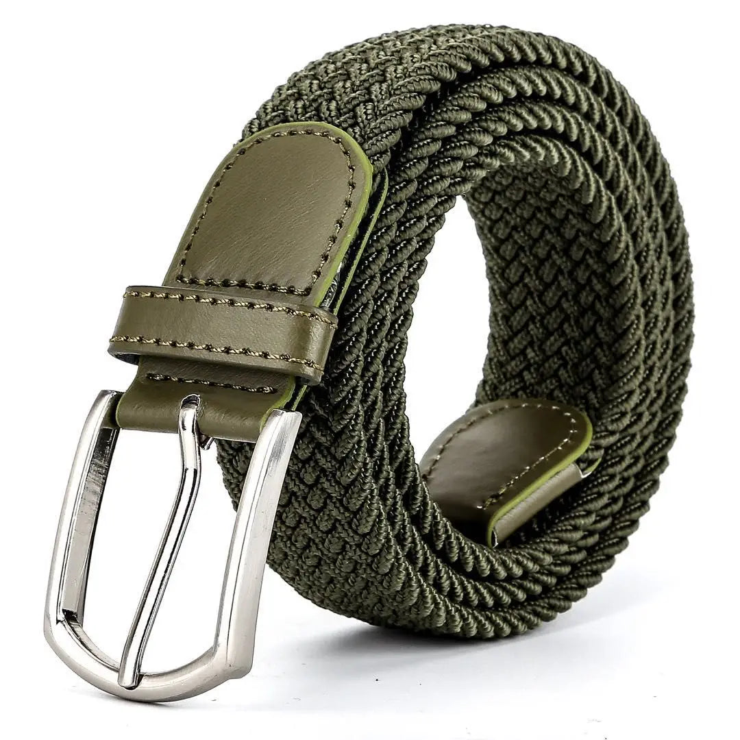 Herren Elastischer Flechtgürtel – Herren Canvas Freizeitgürtel