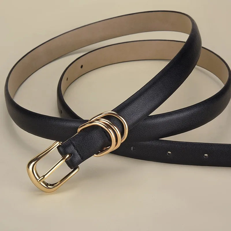 Damen Luxus Vintage Gürtel – Eleganter PU Leder Gürtel mit Dornschließe