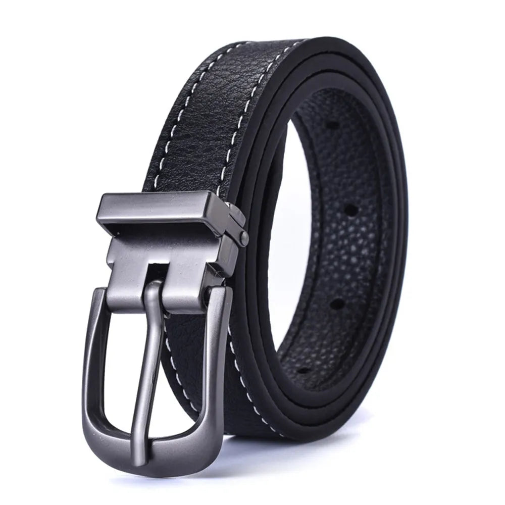 Schmaler Herren Gürtel – Schwarzer Retro Freizeit Jeans Gürtel