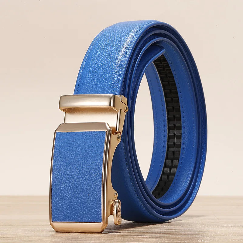 Damen Designer PU Leder Gürtel – Verstellbarer Automatik Freizeitgürtel