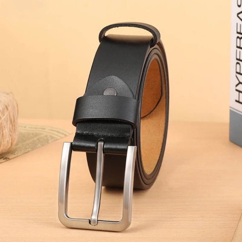 Herren PU Leder Gürtel – Freizeit Jeans Gürtel mit Metallschnalle