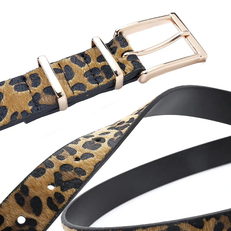 Damen Echtleder Gürtel – Eleganter Goldschnallen Gürtel für Kleider und Jeans