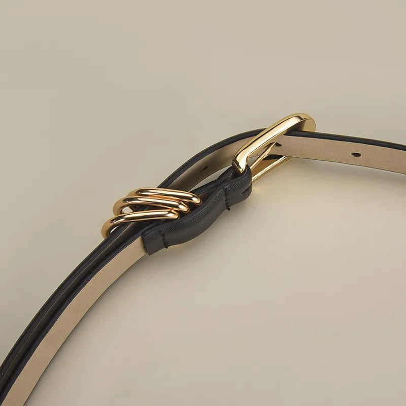 Damen Luxus Vintage Gürtel – Eleganter PU Leder Gürtel mit Dornschließe