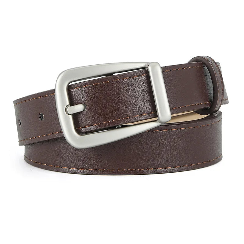 Damen Rosa PU Leder Gürtel – Schmaler Freizeitgürtel mit Dornschließe