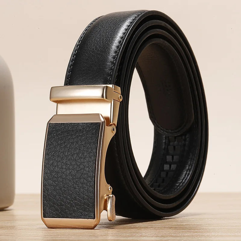 Damen Designer PU Leder Gürtel – Verstellbarer Automatik Freizeitgürtel