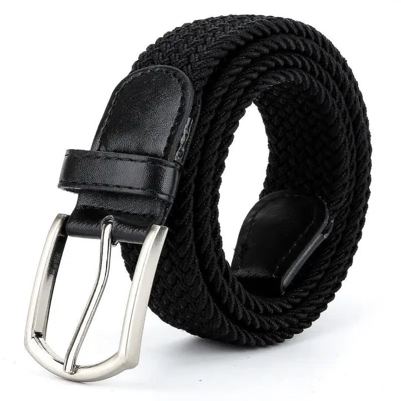 Herren Elastischer Flechtgürtel – Herren Canvas Freizeitgürtel