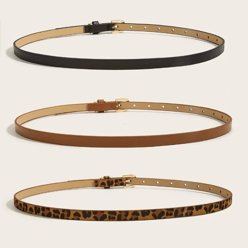 Damen Designer Schwarzer PU Leder Gürtel – Eleganter Fashion Gürtel für Kleider