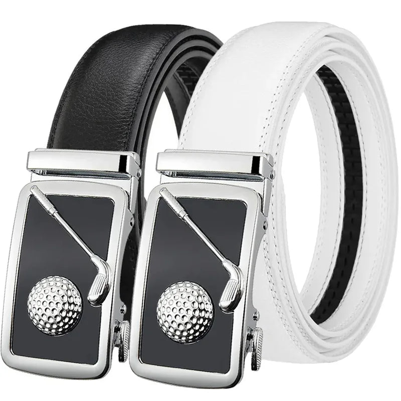 Herren Echtleder Automatik Gürtel – Luxus Designer Golf Fashion Gürtel