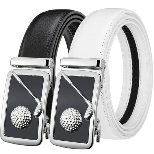 Herren Echtleder Automatik Gürtel – Luxus Designer Golf Fashion Gürtel