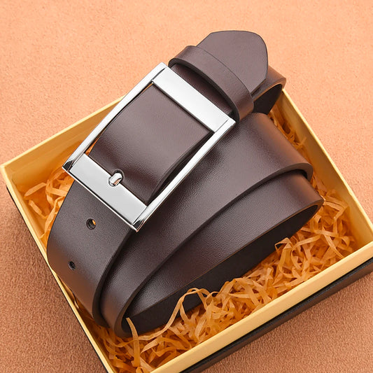 Herren Retro PU Leder Gürtel – Trendiger Business Gürtel mit Dornschließe