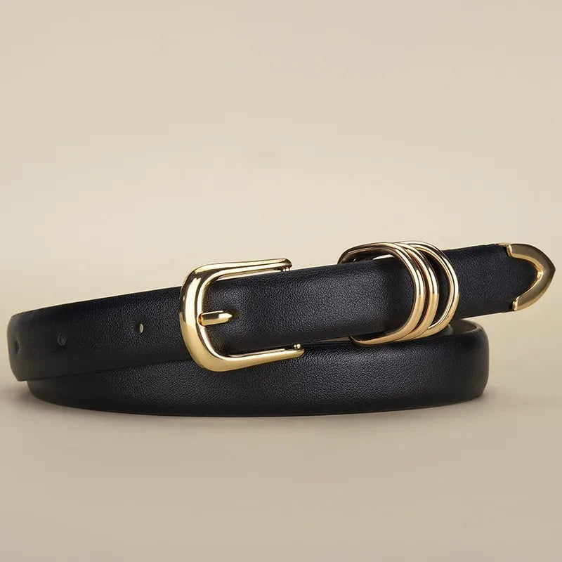 Damen Luxus Vintage Gürtel – Eleganter PU Leder Gürtel mit Dornschließe