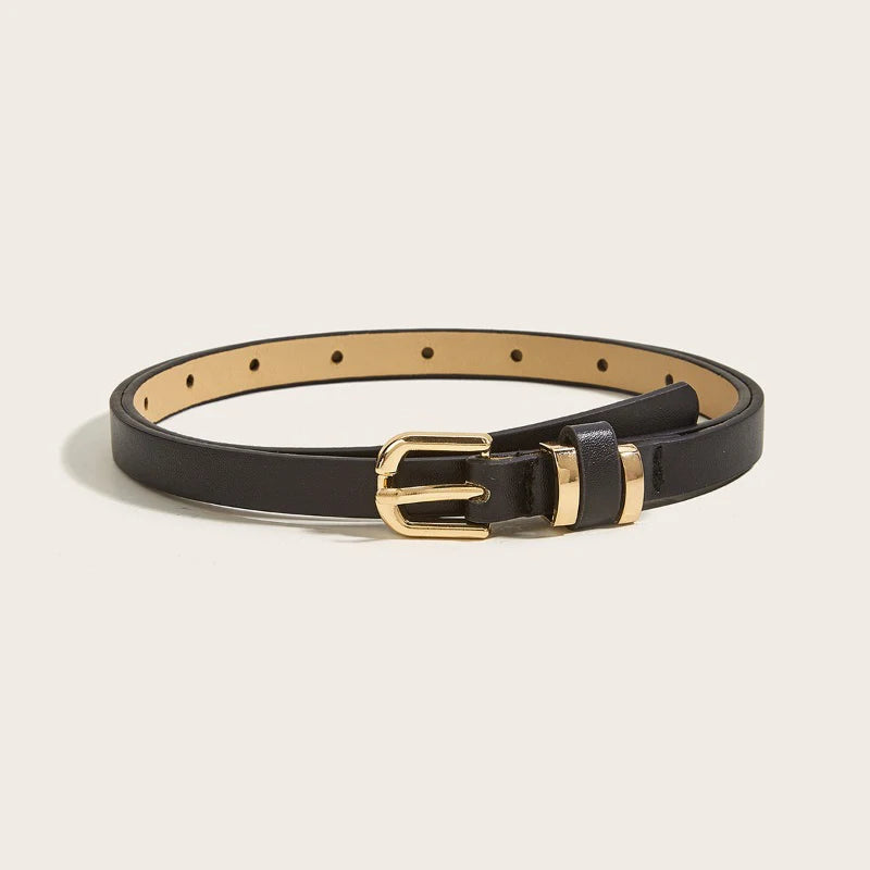 Damen Designer Schwarzer PU Leder Gürtel – Eleganter Fashion Gürtel für Kleider
