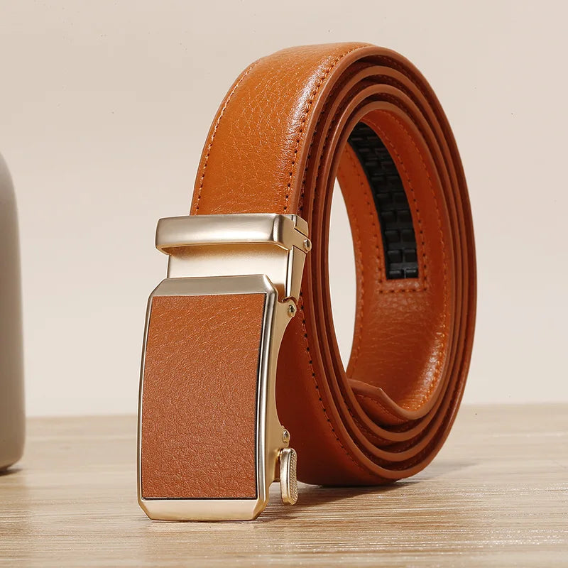 Damen Designer PU Leder Gürtel – Verstellbarer Automatik Freizeitgürtel