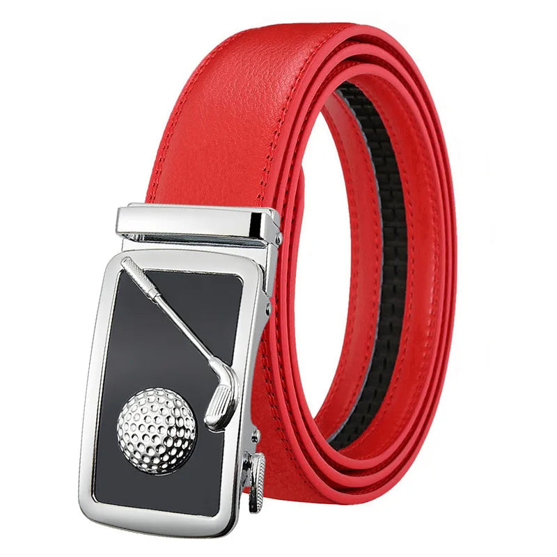 Herren Echtleder Automatik Gürtel – Luxus Designer Golf Fashion Gürtel