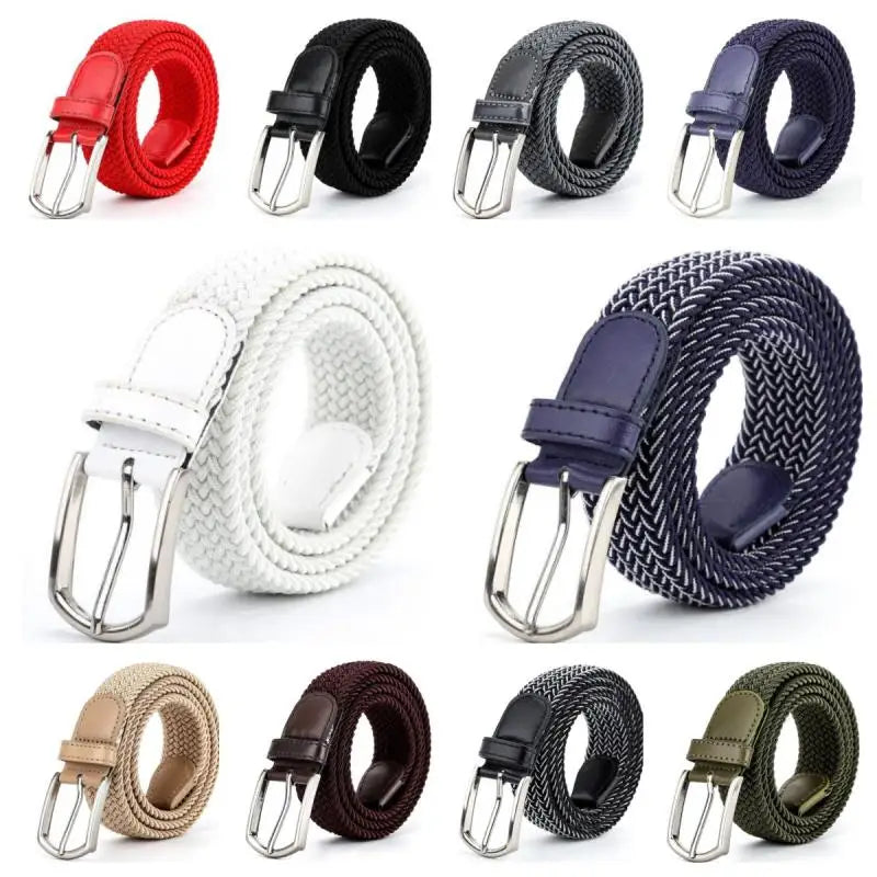 Herren Elastischer Flechtgürtel – Herren Canvas Freizeitgürtel