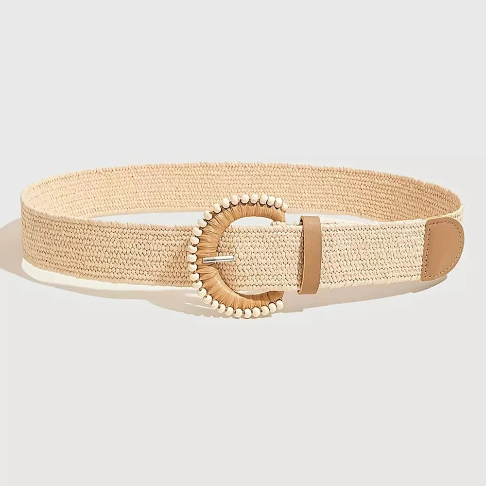 Damen Boho Flechtgürtel – Elastischer Retro Sommer Strand Gürtel