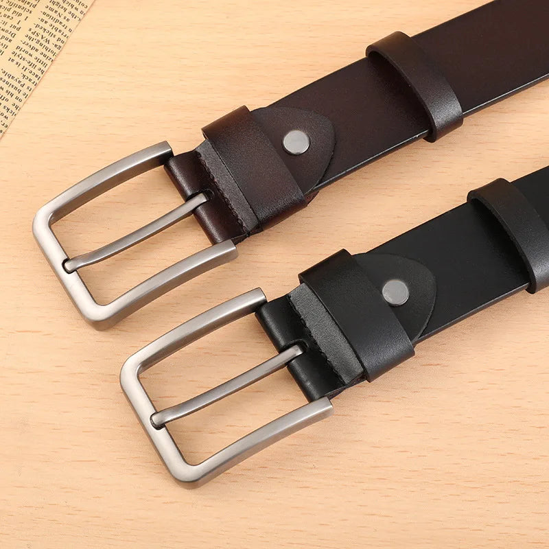 Herren PU Leder Gürtel – Freizeit Jeans Gürtel mit Metallschnalle