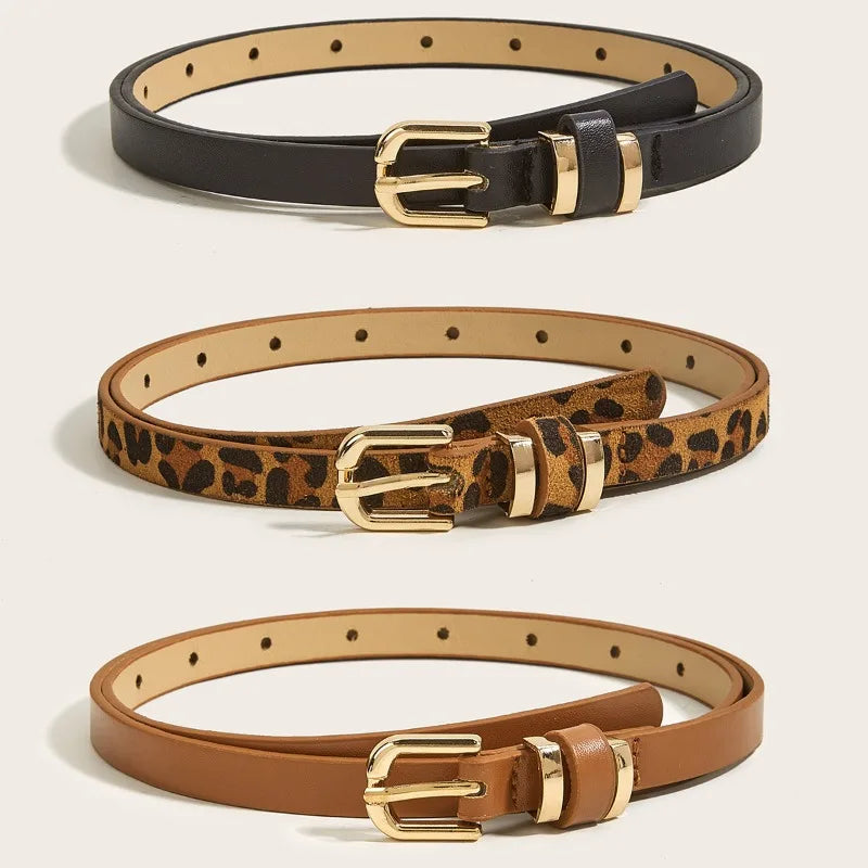 Damen Designer Schwarzer PU Leder Gürtel – Eleganter Fashion Gürtel für Kleider
