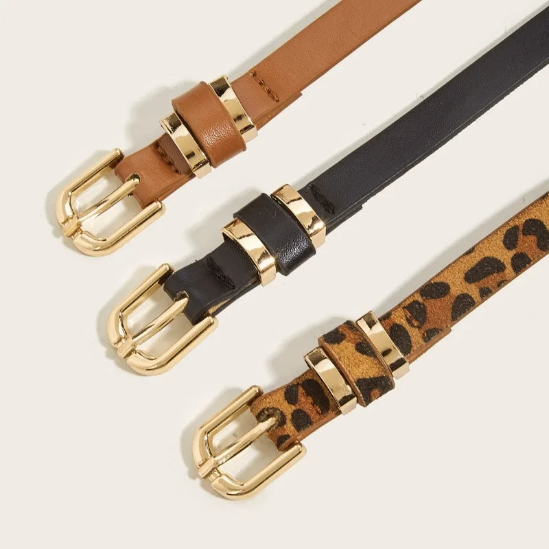 Damen Designer Schwarzer PU Leder Gürtel – Eleganter Fashion Gürtel für Kleider
