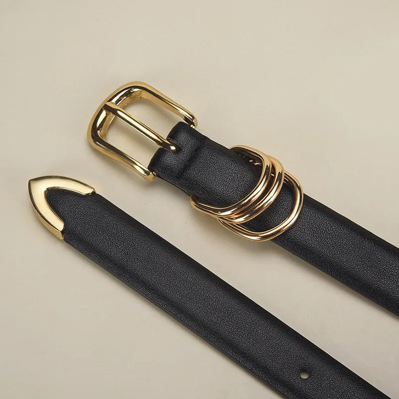 Damen Luxus Vintage Gürtel – Eleganter PU Leder Gürtel mit Dornschließe