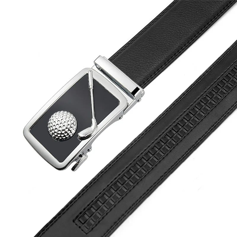Herren Echtleder Automatik Gürtel – Luxus Designer Golf Fashion Gürtel