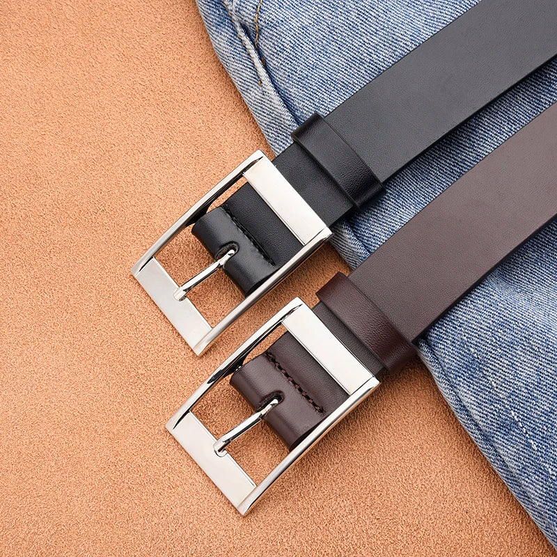 Herren Retro PU Leder Gürtel – Trendiger Business Gürtel mit Dornschließe