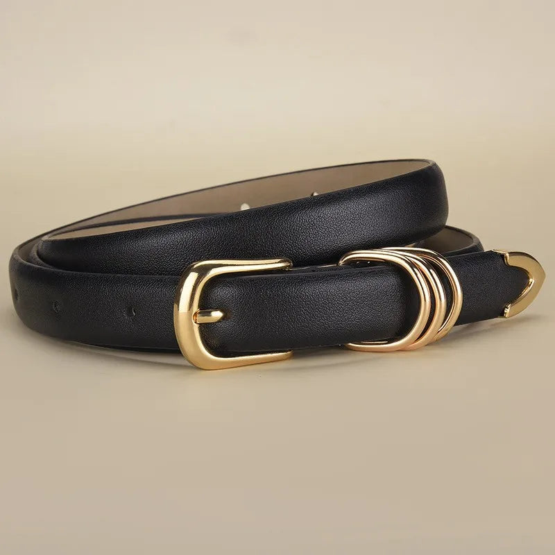 Damen Luxus Vintage Gürtel – Eleganter PU Leder Gürtel mit Dornschließe