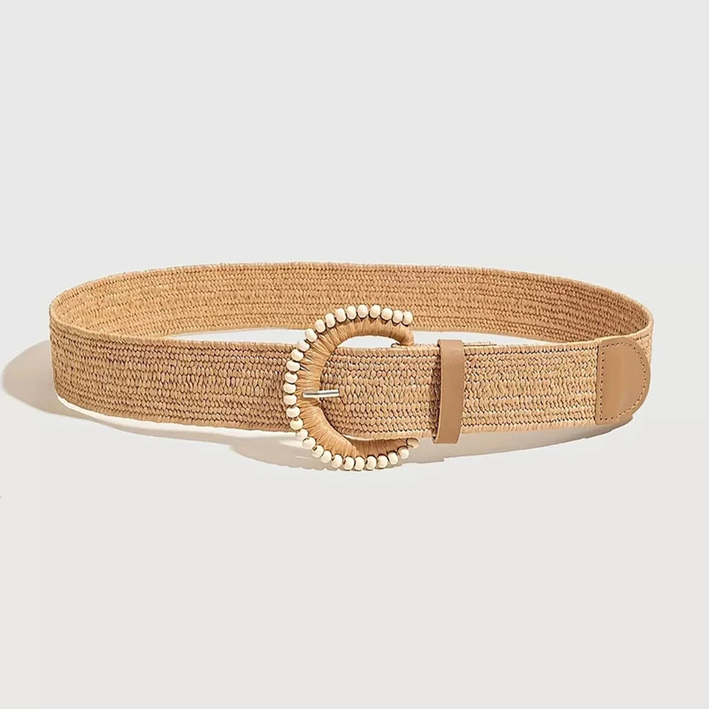 Damen Boho Flechtgürtel – Elastischer Retro Sommer Strand Gürtel