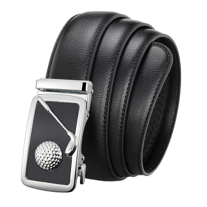 Herren Echtleder Automatik Gürtel – Luxus Designer Golf Fashion Gürtel