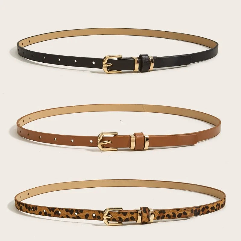 Damen Designer Schwarzer PU Leder Gürtel – Eleganter Fashion Gürtel für Kleider