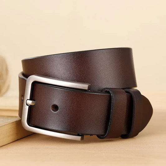 Herren PU Leder Gürtel – Freizeit Jeans Gürtel mit Metallschnalle