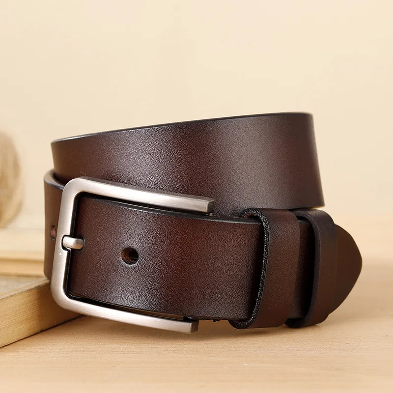 Herren PU Leder Gürtel – Freizeit Jeans Gürtel mit Metallschnalle