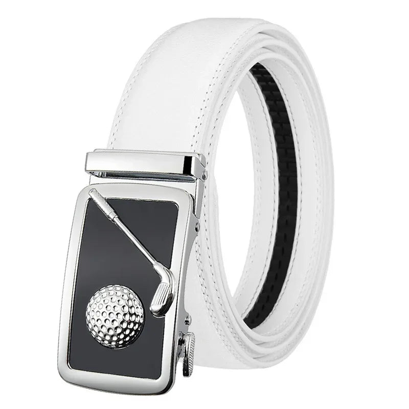 Herren Echtleder Automatik Gürtel – Luxus Designer Golf Fashion Gürtel