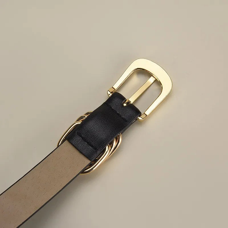 Damen Luxus Vintage Gürtel – Eleganter PU Leder Gürtel mit Dornschließe