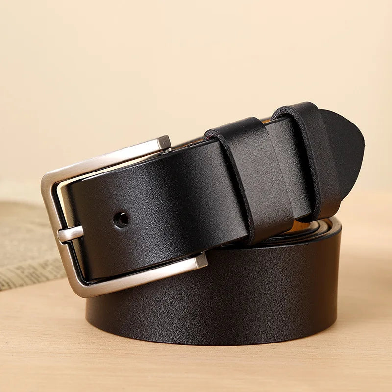 Herren PU Leder Gürtel – Freizeit Jeans Gürtel mit Metallschnalle