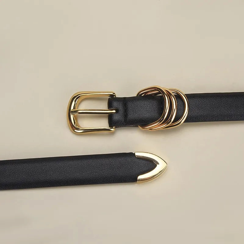 Damen Luxus Vintage Gürtel – Eleganter PU Leder Gürtel mit Dornschließe