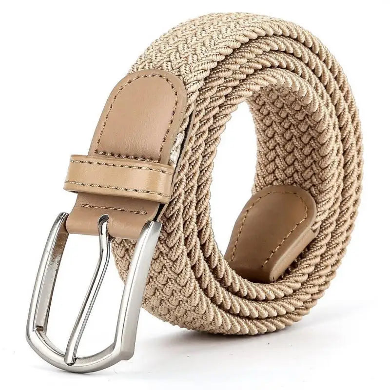 Herren Elastischer Flechtgürtel – Herren Canvas Freizeitgürtel