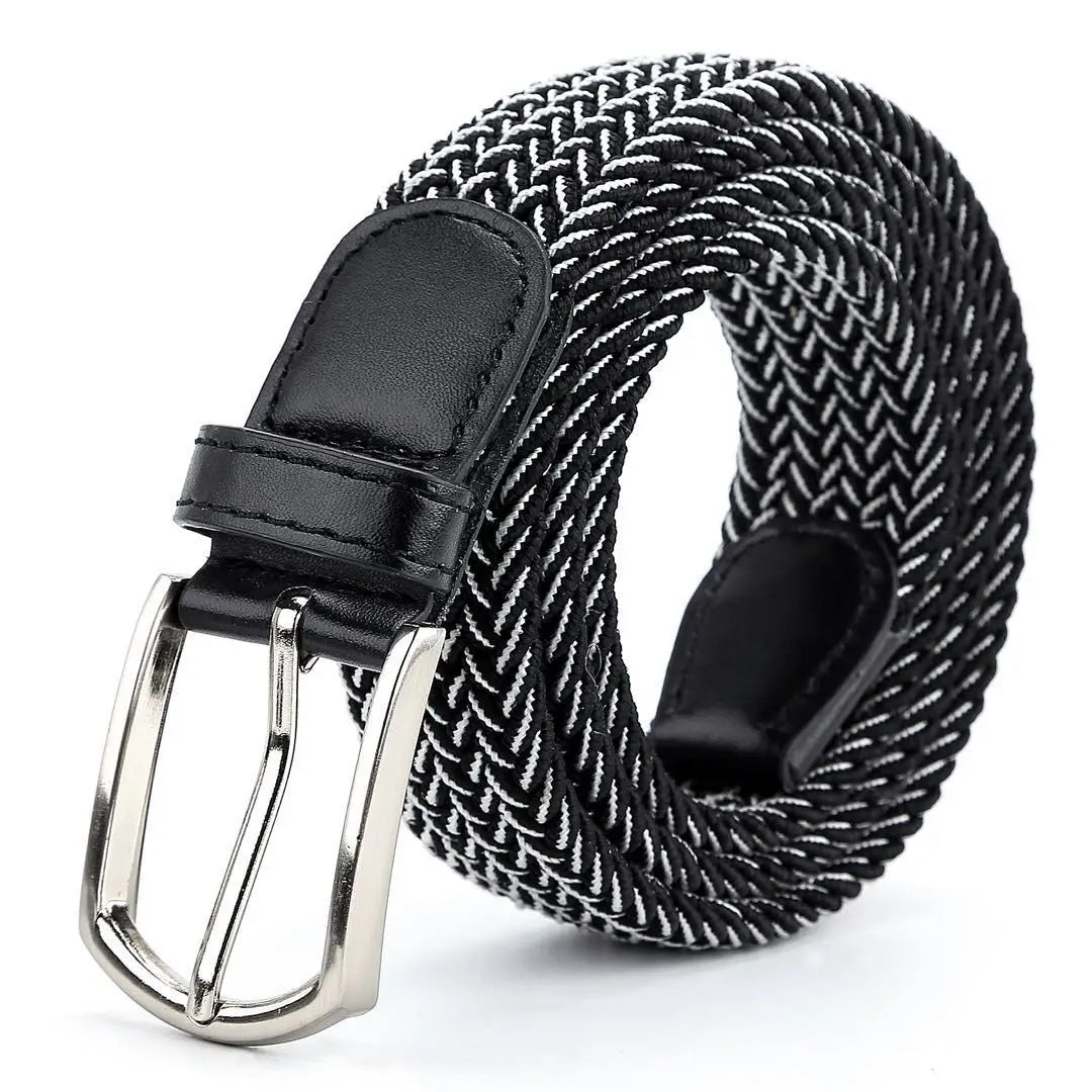 Herren Elastischer Flechtgürtel – Herren Canvas Freizeitgürtel
