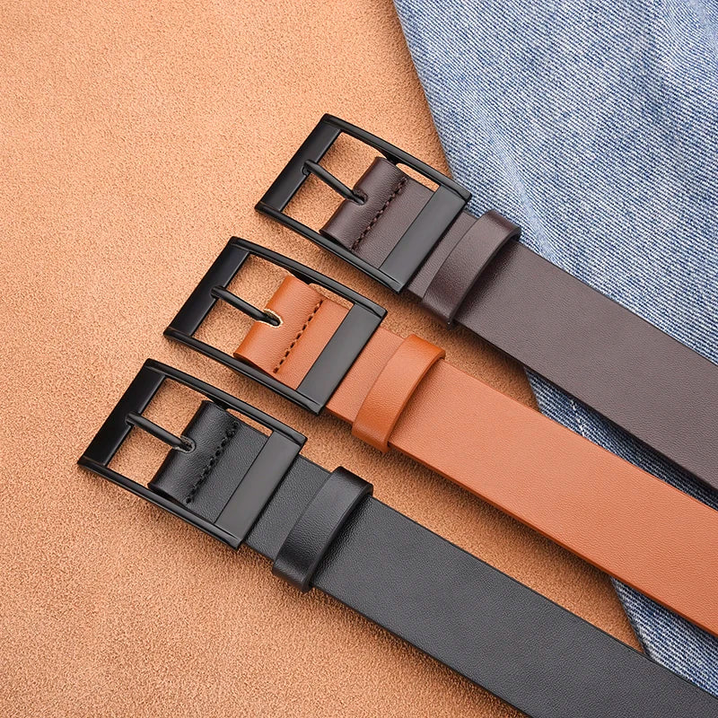 Herren Retro PU Leder Gürtel – Trendiger Business Gürtel mit Dornschließe