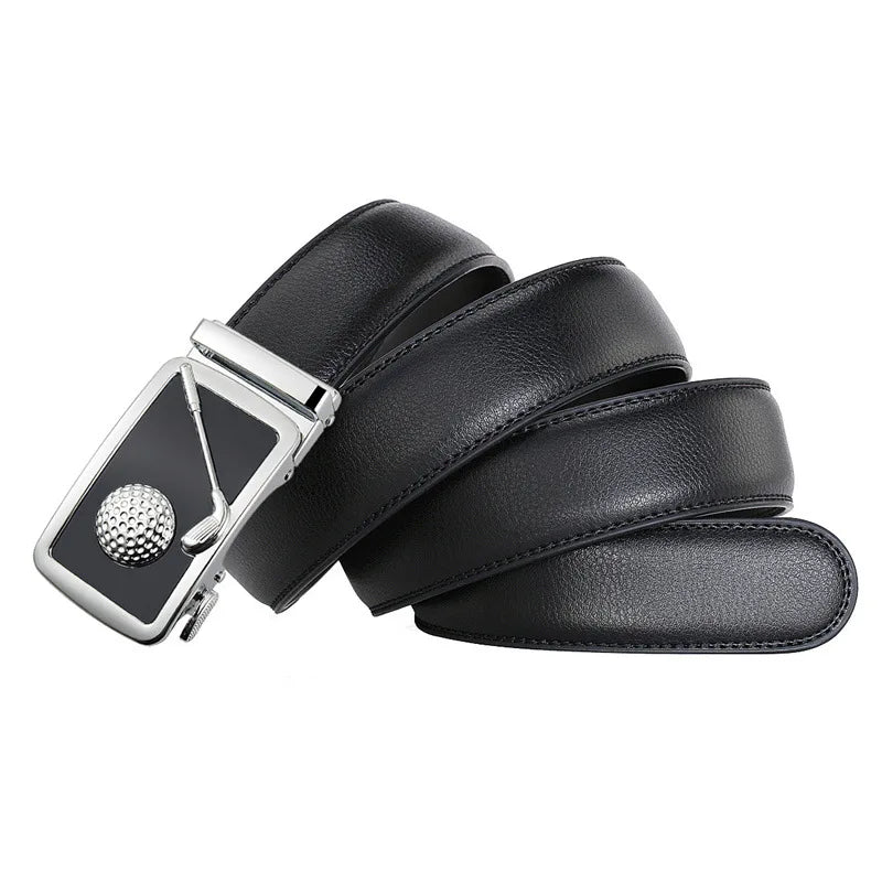 Herren Echtleder Automatik Gürtel – Luxus Designer Golf Fashion Gürtel