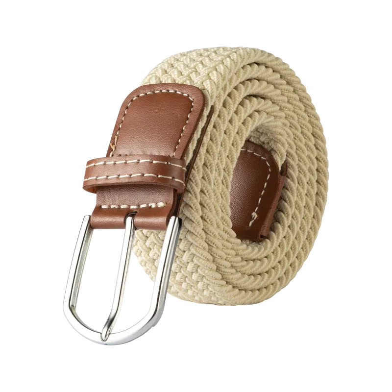 Damen Unisex Elastischer Flechtgürtel – Stretch Canvas Freizeitgürtel