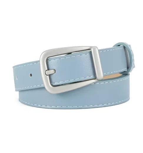Damen Rosa PU Leder Gürtel – Schmaler Freizeitgürtel mit Dornschließe