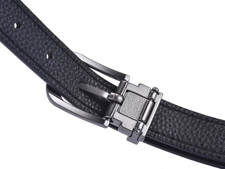 Schmaler Herren Gürtel – Schwarzer Retro Freizeit Jeans Gürtel
