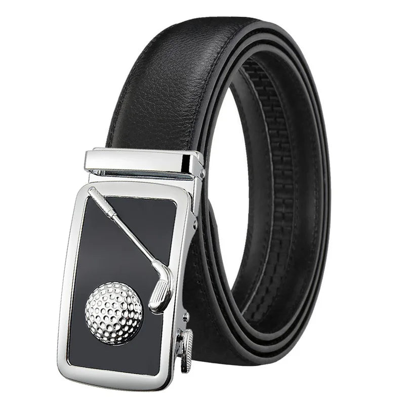 Herren Echtleder Automatik Gürtel – Luxus Designer Golf Fashion Gürtel